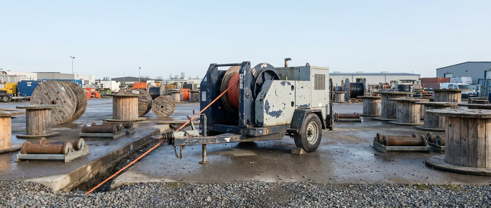 trailer mounted capstan winch на трассе